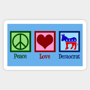 Peace Love Democrat Sticker